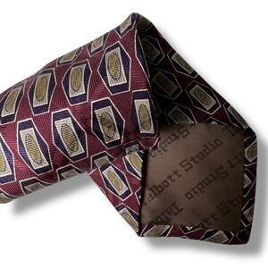 Robert Talbott Studio x Britches of Georgetowne Burgundy Geometric Silk Tie 3.75